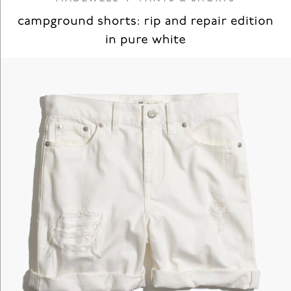 Madewell Campground Shorts Rip & Repair